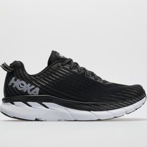 Hoka Clifton 5 Wide Black and White Size 8